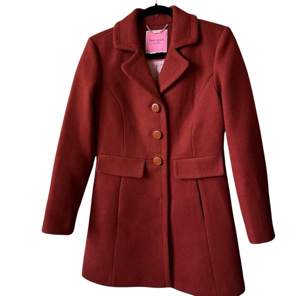 Kate Spade New York Wool Blend Coat Women’s XS Rust / Burnt Orange